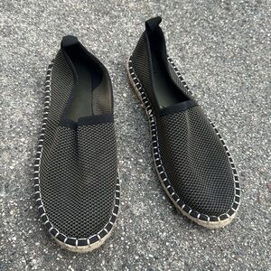 Zara men’s fabric loafer slip on new navy tan 10